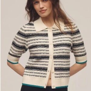 Maeve Collared Short Sleeve Cardigan